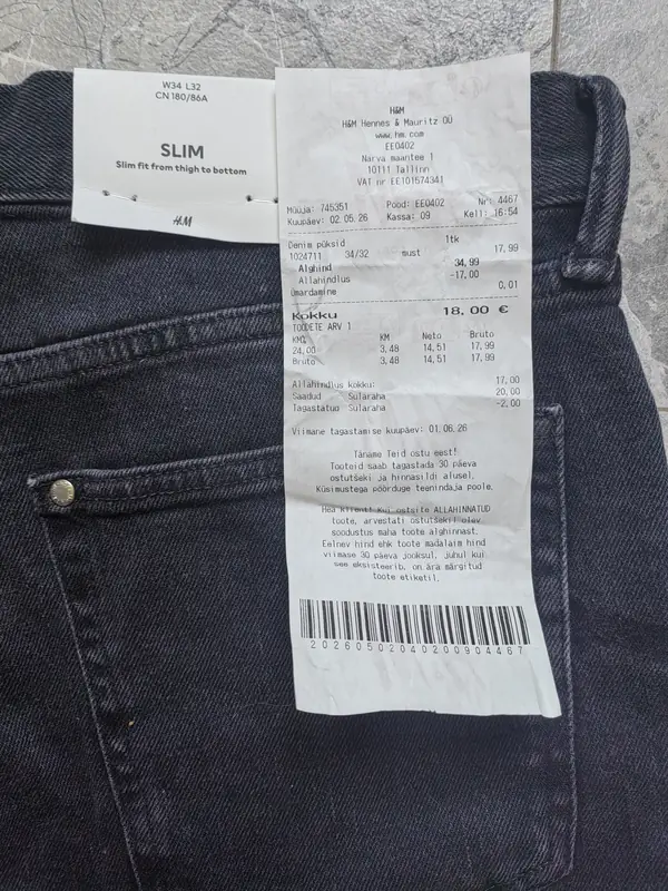 Мужские джинсы H&M (оригинал) размер L. Фотография 3